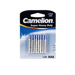 باتری نیم قلمی Super Heavy Duty کملیون بسته 4 عددی کارتی