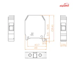 ترمینال ریلی پیچی سایز 25 مدل RT-SU25-RTP25 رعد