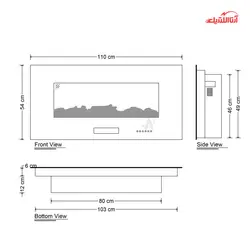 شومینه برقی حرارتی اچ بی با قابلیت پخش صدا مدل HB-ID6838-110-Audio
