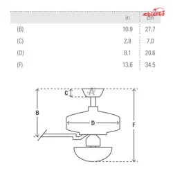 پنکه سقفی 54 اینچی بدون لامپ هانتر مدل Harmony
