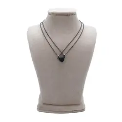 ست کاپلی گردنبند مگنتی طرح قلب مشکی کد CS-1202 - کاپل شاپ