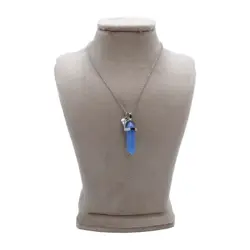 ست کاپلی گردنبند سنگ منشور مشکی و آبی CS-1196 - کاپل شاپ
