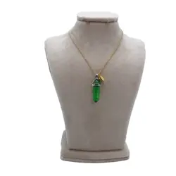 ست کاپلی گردنبند سنگ منشور سبز و مشکی CS-1195 - کاپل شاپ