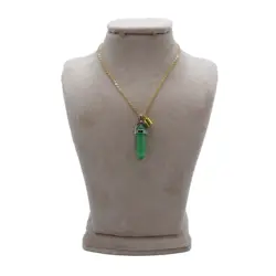 ست کاپلی گردنبند سنگ منشور سبز و سرمه ای CS-1192 - کاپل شاپ