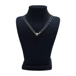 ست کاپلی گردنبند مگنتی طرح قلب نقره ای کد CS-1137 - کاپل شاپ