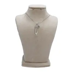ست کاپلی گردنبند سنگ منشور مشکی و کریستال CS-1133 - کاپل شاپ