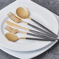 سرویس قاشق و چنگال 30 پارچه ژومبو Paint مشکی