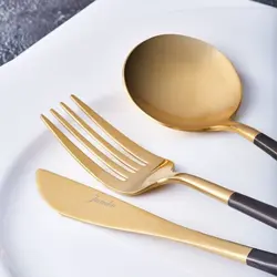 سرویس قاشق و چنگال 30 پارچه ژومبو Paint مشکی