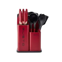 سرویس چاقو و تخته برش 12 پارچه کاراجا Gusto زرشکی