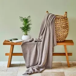 پتو بافتنی دو نفره کاراجاهوم Basic خاکستری