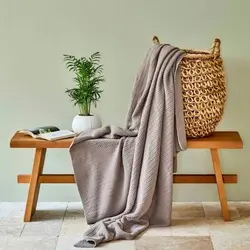 پتو بافتنی یک نفره کاراجاهوم Basic خاکستری