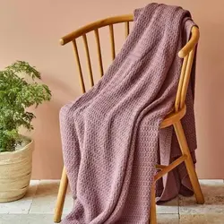 پتو بافتنی یک نفره کاراجاهوم Basic بنفش