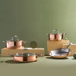 سرویس قابلمه استیل 7 پارچه کاراجا 3Ply Power Steel مسی