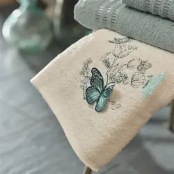ست حوله تن پوش 6 تکه کاراجاهوم Butterfly 3D سبز/سفید
