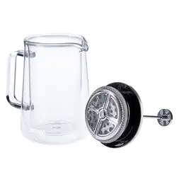فرنچ پرس امسان Double Glass نقره ای 600 میلی
