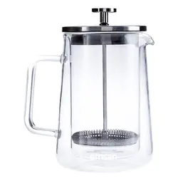 فرنچ پرس امسان Double Glass نقره ای 600 میلی