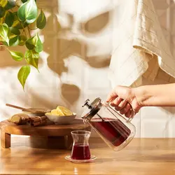 فرنچ پرس امسان Double Glass نقره ای 350 میلی