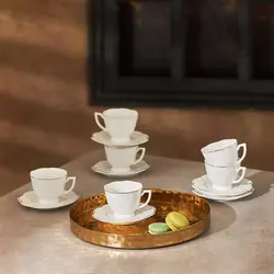 ست قهوه خوری ۶ نفره کاراجا Peyami سفید 80 میلی