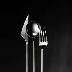 سرویس قاشق و چنگال 84 پارچه ۱۲ نفره ژومبو 9100 نقره ای همراه با جعبه