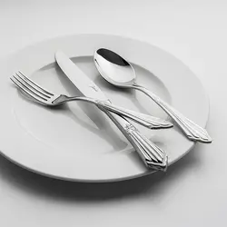 سرویس قاشق و چنگال 84 پارچه ۱۲ نفره ژومبو 1003 نقره ای همراه با جعبه