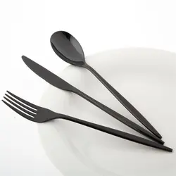 سرویس قاشق و چنگال 84 پارچه ۱۲ نفره ژومبو 5800 مشکی همراه با جعبه