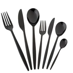 سرویس قاشق و چنگال 84 پارچه ۱۲ نفره ژومبو 5800 مشکی همراه با جعبه