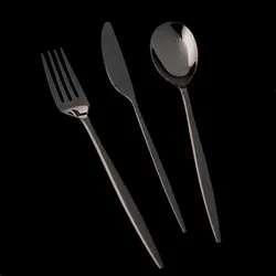 سرویس قاشق و چنگال 84 پارچه ۱۲ نفره ژومبو 5800 مشکی همراه با جعبه
