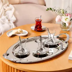 سرویس چای خوری 19 پارچه ۶ نفره امسان Abbie پلاتین