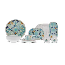 سرویس صبحانه خوری 34 پارچه 6 نفره کاراجا Streamline Turquesa