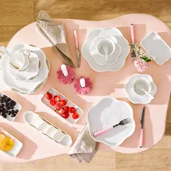 سرویس صبحانه خوری 30 پارچه ۶ نفره امسان Florist سفید