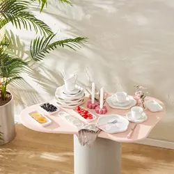 سرویس صبحانه خوری 30 پارچه ۶ نفره امسان Florist سفید