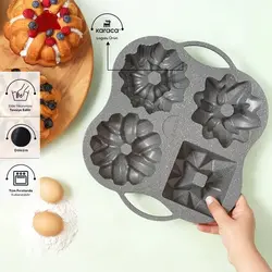 قالب کیک ۴ عددی کاراجا Cake Pro خاکستری