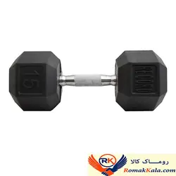 دمبل شش ضلعی وزن 15 کیلوگرم بسته 2 عددی