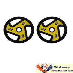 صفحه هالتر رنگی باشگاهی وزن 15 کیلوگرم بسته دو عددی