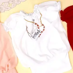 شومیز( بلوز) مجلسی دخترانه حریر آستین کوتاه با آستر نخی