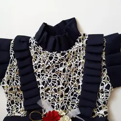 سارافن دخترانه دامن کلوش دانتل آستین سه رب سایز 1تا3