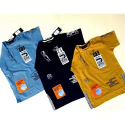 تیشرت تکی پسرانه نخی طرح دار