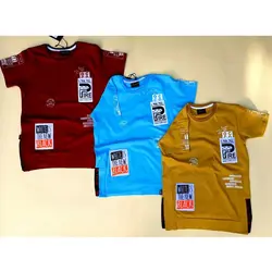 تیشرت تکی پسرانه نخی طرح دار