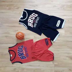 تاپ شلوارک پسرانه نخی سایز 35 تا 45( طرح روی لباس چاپ) با کیفیت بالا