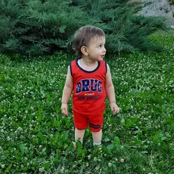 تاپ شلوارک پسرانه نخی سایز 35 تا 45( طرح روی لباس چاپ) با کیفیت بالا