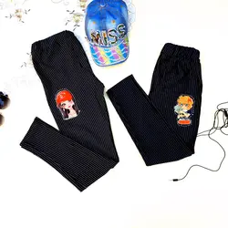 شلوار جذب راه راه مجلسی مشکی کمر کشی سبک و شیک