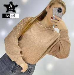 شومیز زنانه آنغوره مروارید دوزی یقه ۳ سانتی