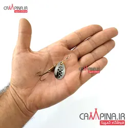 لانسه ماهیگیری mepps2 سایز 2 نقره ای خال مشکی