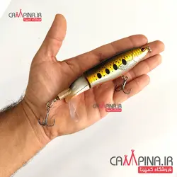 طعمه دوتکه دم چرخان رنگ طلایی 12 سانت 35 گرم