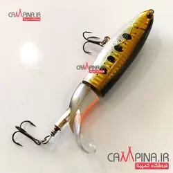 طعمه دوتکه دم چرخان رنگ طلایی 12 سانت 35 گرم