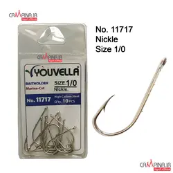 قلاب پایه بلند Youvella کد 11717NI سایز 1/0 - بسته 10 تایی