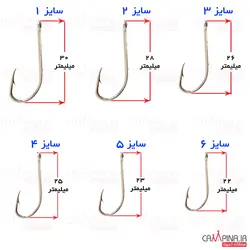 قلاب پایه بلند Youvella کد 11717NI سایز 1/0 - بسته 10 تایی
