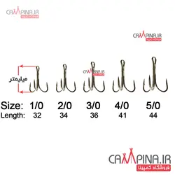 قلاب سه شاخه Sea Fish کد 3551 سایز 5/0 - نیکل