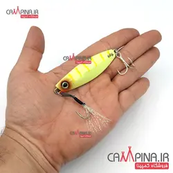 طعمه جیگ ماهیگیری samurai وزن 60 گرم کد 202 زرد خط دار