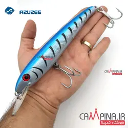 طعمه استخوانی مازوزی مدل MZFL04-03 طول 18 سانت وزن 150 گرم آبی خط مشکی